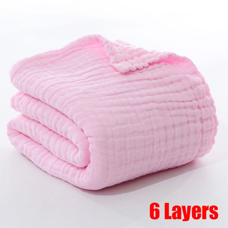 Baby Bath Towel Boy Girl 100% Cotton Baby Towel Blanket For Newborn Baby Bathrobe 6 Layers Gauze Washcloth Infant Swaddle