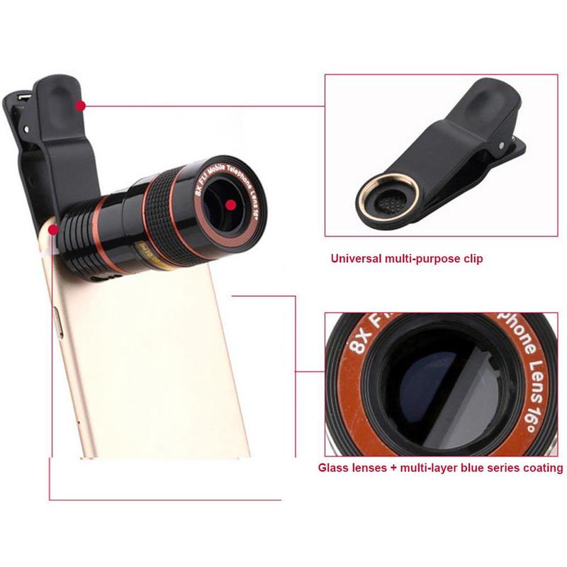 8x Long Focus Mobile Phone Lens 8x Mobile Phone Telescope Hd Camera Lens External Zoom Special Effect Lens