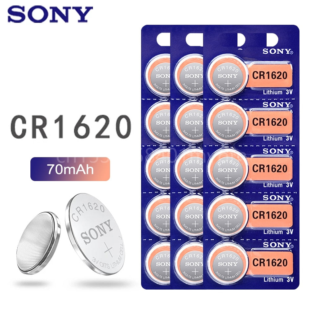 SONY Original CR1620 Button Cell Battery 3V Lithium Batteries CR 1620 for Watch Remote Toy Computer Calculator Control