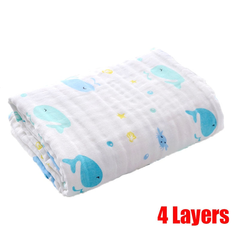 Baby Bath Towel Boy Girl 100% Cotton Baby Towel Blanket For Newborn Baby Bathrobe 6 Layers Gauze Washcloth Infant Swaddle