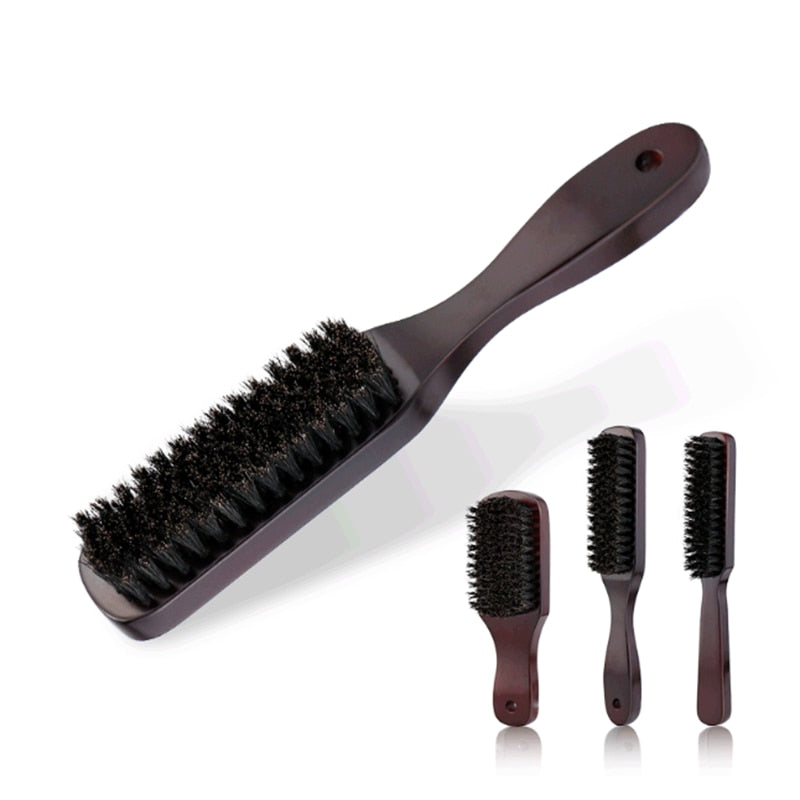 Wood Handle Boar Bristle Cleaning Brush Hairdressing Men Beard Brush Anti Static Barber Hair Styling Comb Shaving Tools