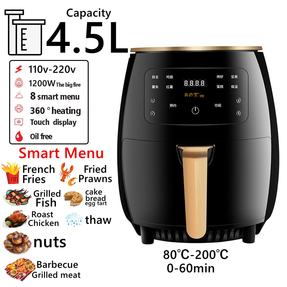 Visual window air fryer airfryer Digital Rapid Air Fryer Oven Rotisserie 10L Litre Home multifunctional Baking electric fryer