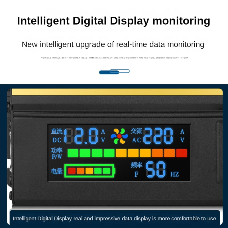 Correction Chord Wave on-board Inverter 1000W/2000W12VTo110V220V Battery Display Intelligent Display Modified Sine Wave Inverter