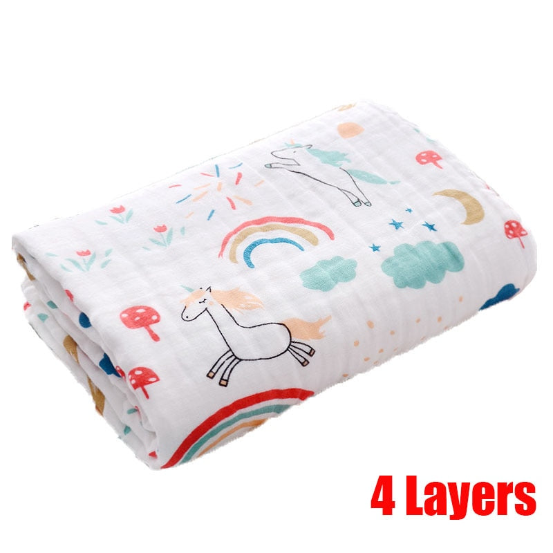 Baby Bath Towel Boy Girl 100% Cotton Baby Towel Blanket For Newborn Baby Bathrobe 6 Layers Gauze Washcloth Infant Swaddle