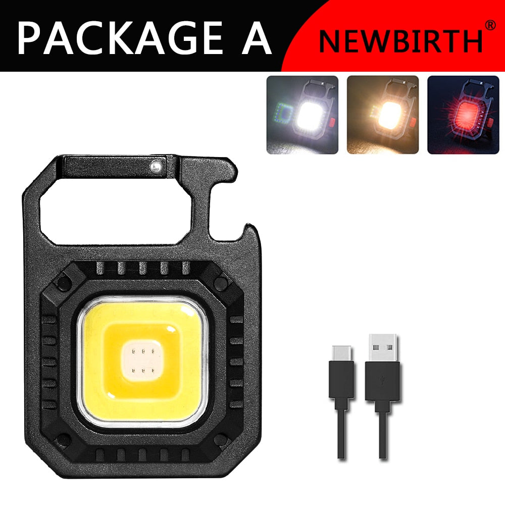 Multifunctional Mini Glare COB Keychain Light USB Charging Emergency Lamps Strong Magnetic Repair Work Outdoor Camping Light