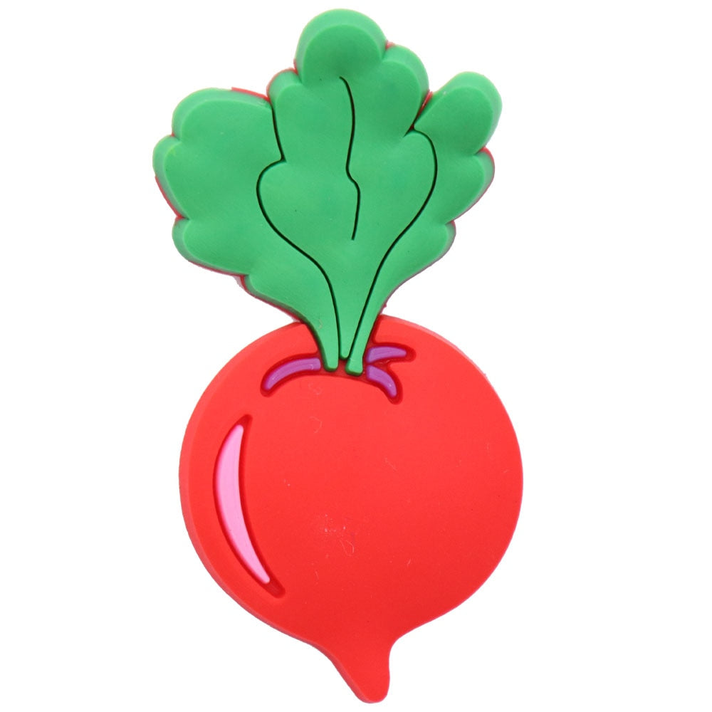 Single Sale 1Pcs Vegetable Carrot Mushroom Tomato PVC Garden Shoe Charms Shoes Decorations DIY Crocs Jibz Wristbands Kids Gift