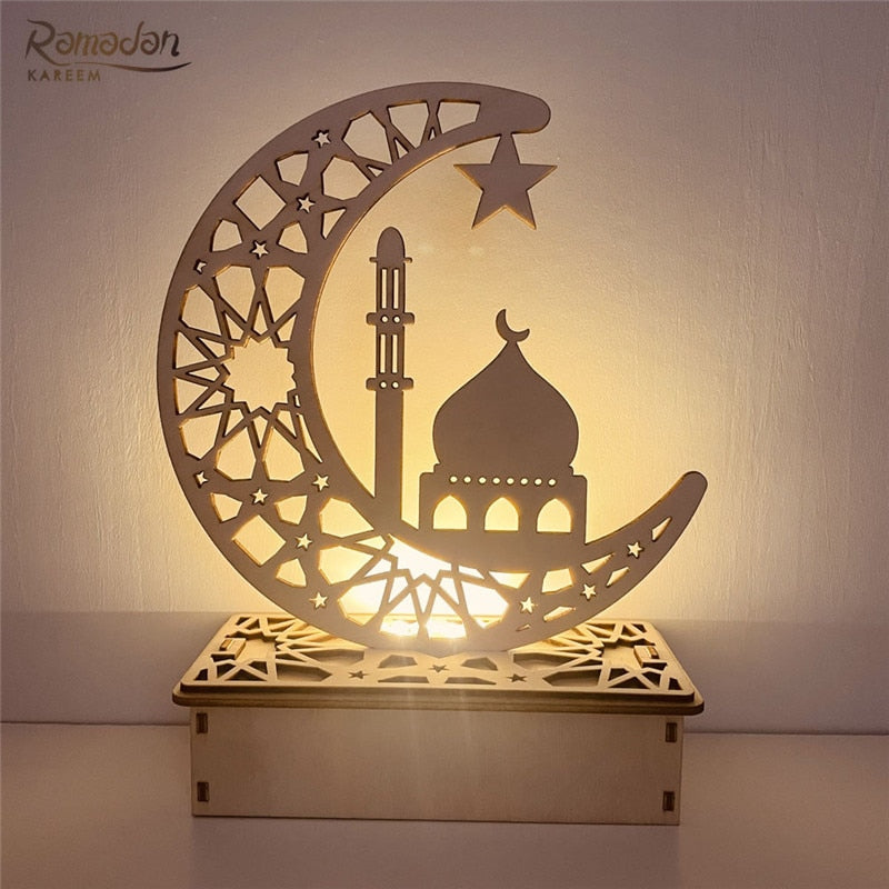 2023 Muslim Ramadan Decor Ornament EID Mubarak LED Festival Night Light Eid Al Adha Gift Gurbang Ramadan Decoration for Home