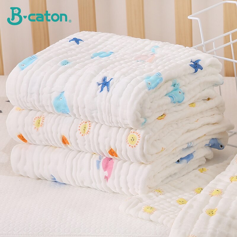 2PCS Baby Bath Towel Newborn Bathrobe Cotton Gauze 6 Layers Washcloth Blankets Child Robe Kids Facecloth Muslin bathroom towels