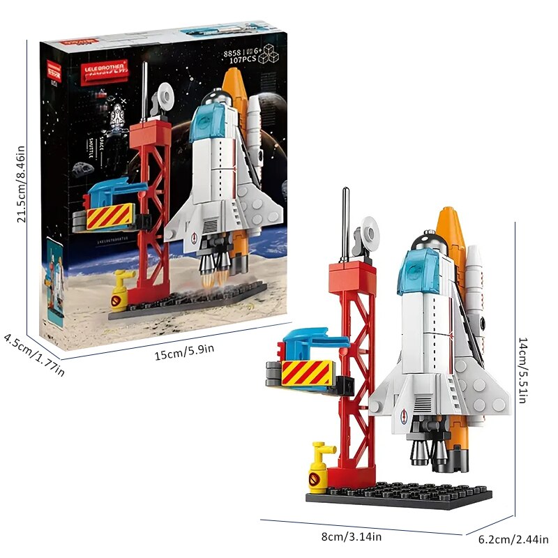 Aviation Spaceport Model Space Shuttle Rocket Launch Center Construction Building Blocks Spaceship Kids Bricks Creative Toys