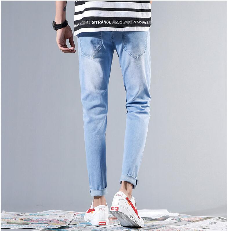 2022 New Men Stretch Skinny Jeans Fashion Casual Slim Fit Denim Trousers White Pants Male Brand Clothes Size 28-36