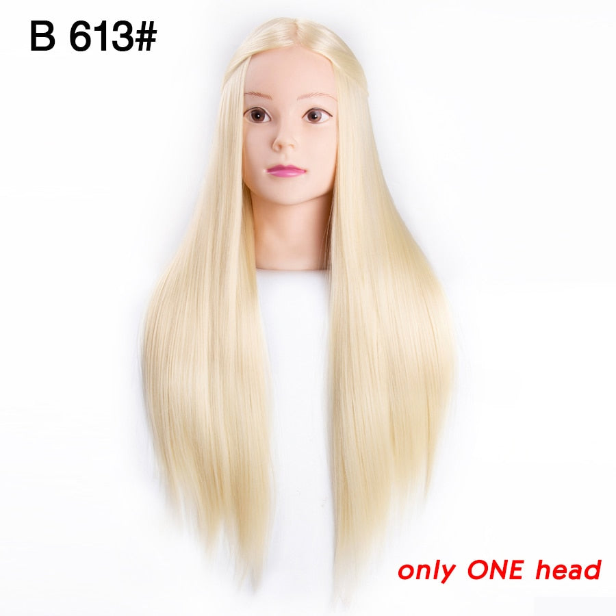 synthetic Best Quality Hair Mannequins Salon Hairdressing Hair Styling Training Head Hair Practice And Holder Hairstyle Practice