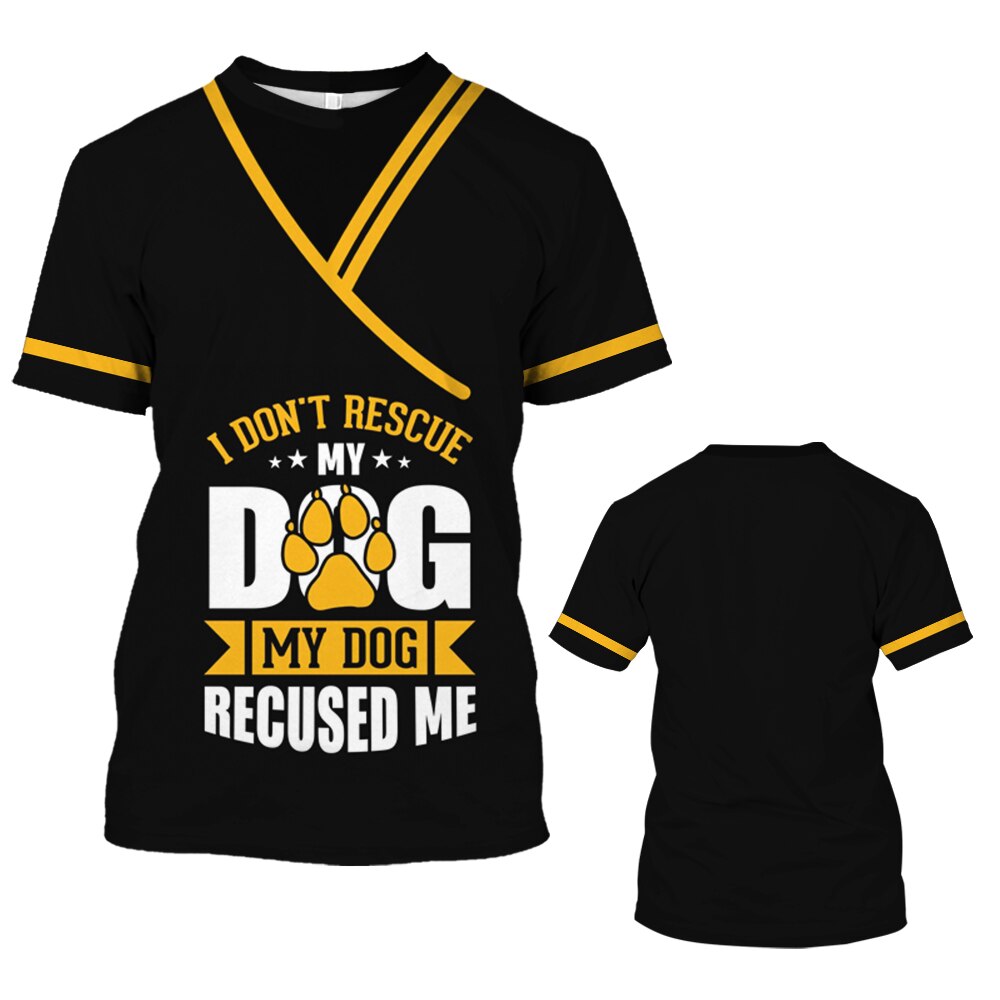 Pet Groomer T-shirt Women Shirt Unisex Grooming Uniform Tops Summer Fashion Short Sleeve Workwear Tees O Neck Oversized Clothes