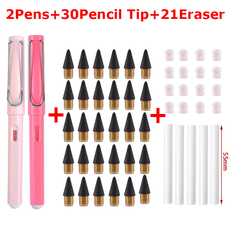 37/53PCS/Set Eternal Pencil Double Eraser  Pencils Art Sketch Painting Design Tools School Supplies School Stationery Gifts