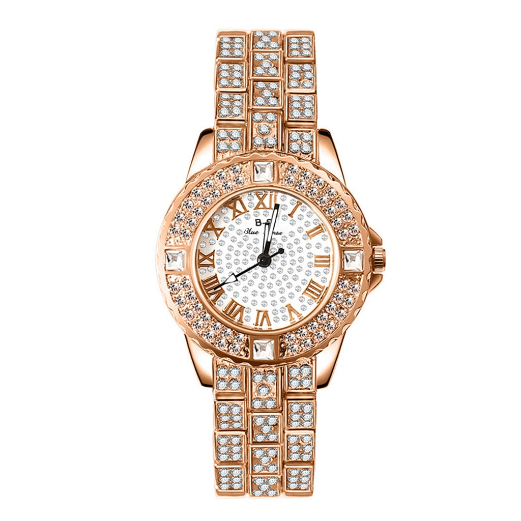 Diamond Women Watches Gold Watch Ladies Wrist Watches Luxury Brand Rhinestone Women's Bracelet Watches Female Relogio Feminino