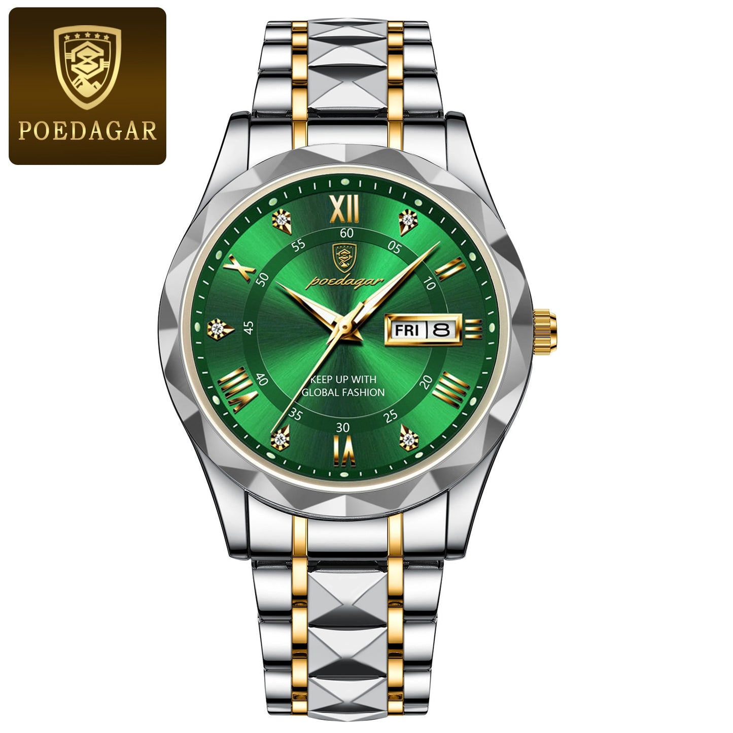 POEDAGAR Luxury Men Watches Business Top Brand Man Wristwatch Waterproof Luminous Date Week Quartz Men's Watch High Quality+Box