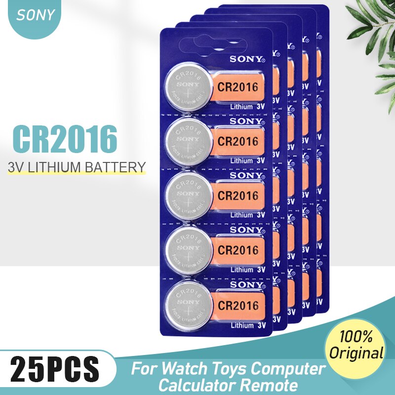 Original Sony CR2016 2016 DL2016 KCR2016 LM2016 BR2016 3V Lithium Battery For Car Key Remote Control Watch Toy Button Coin Cell