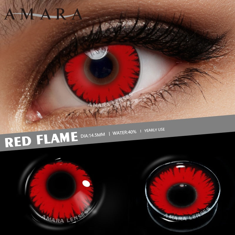 AMARA Cosplay Color Contact Lenses for Eyes Anime Eye Lenses 1Pair White Black Lenses Contact Lenses Cosmetic Color Lens Eyes