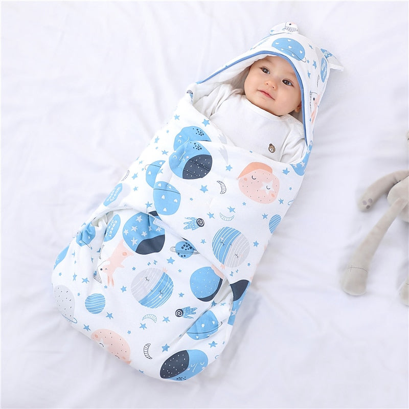 Winter Newborn Baby Wrap Blankets Cotton Cartoon Baby Sleeping Bags Envelope For Newborn Sleep Sack Thick Cocoon for Baby 0-6M