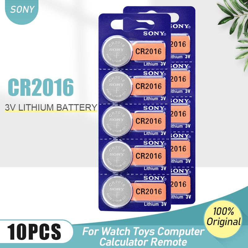 Original Sony CR2016 2016 DL2016 KCR2016 LM2016 BR2016 3V Lithium Battery For Car Key Remote Control Watch Toy Button Coin Cell