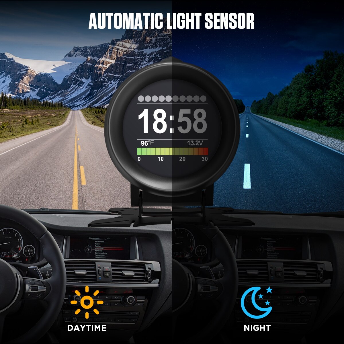 AUTOOL X60 OBD2 Car Digital Speedmeter Meter OBD On-board Computer Car Display Gauge OBD HUD Head Up Display Trip Display Speed