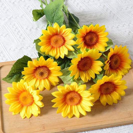 Artificial Flower Sunflower Rose Hotel Hotel Wedding Home Decoration Artificial Fake Flower Decoration Artificial Flower Diy