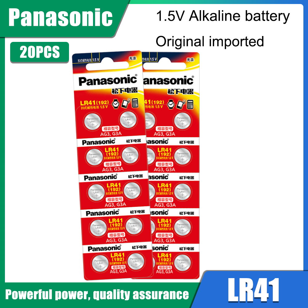 Panasonic AG3 LR41 392 Button Batteries SR41 192 Cell Coin Alkaline Battery 1.55V L736 384 SR41SW  For Watch Toys Remote