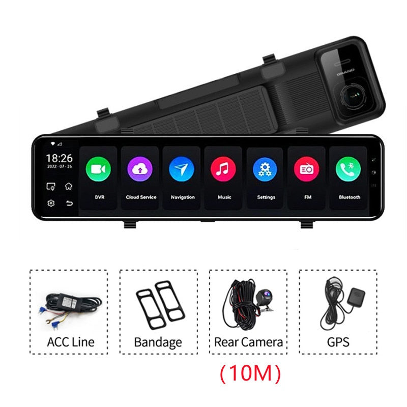 4G Android 10.0 Dash Cam 12 Inch Car Rearview Mirror ADAS FHD Auto Recorder GPS Navigation Dash Camera Rear View Mirror Car DVR