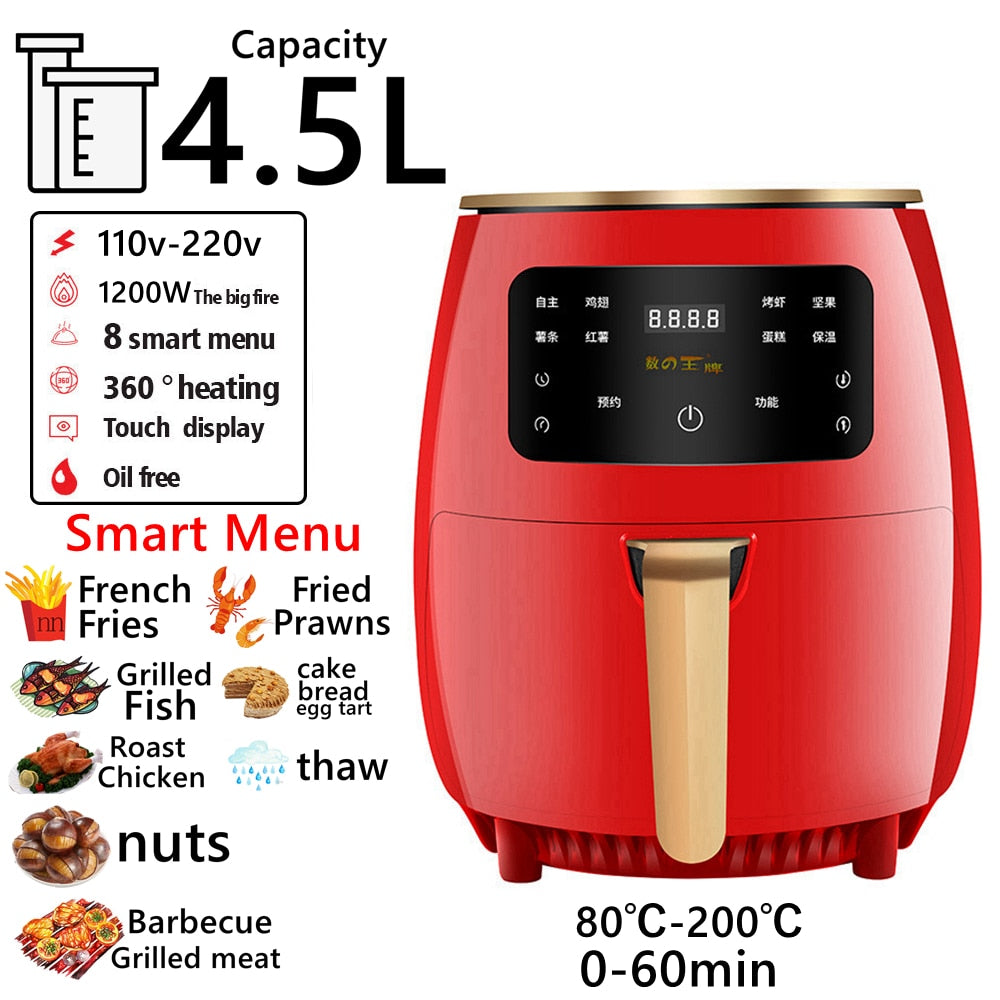 Visual window air fryer airfryer Digital Rapid Air Fryer Oven Rotisserie 10L Litre Home multifunctional Baking electric fryer