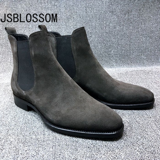 Soft Suede Nap Snow Boots Women's Top Quality Chelsea Boots Winter Chunky Boot for Men Warm Flats Shoes