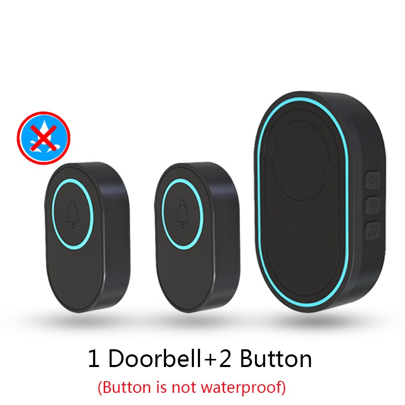 Outdoor 433MHz Wireless IP65 Waterproof Doorbell LED Light Night Vision  38 Songs Welcome Smart Home Door Bell Security