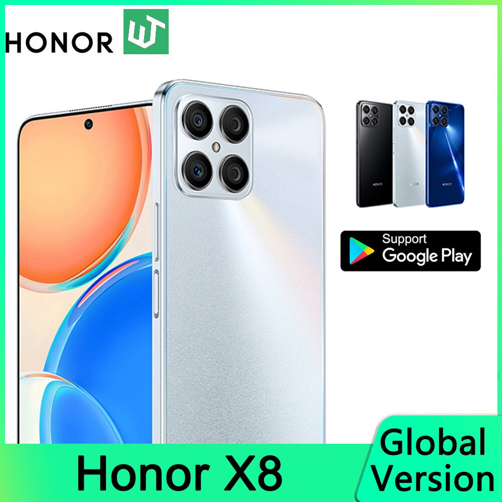 Global Version HONOR X8 Mobile Phones 6GB 128GB 6.7 inch Display 4000mAh Snapdragon 680 Cellphone 64MP Camera Smartphone