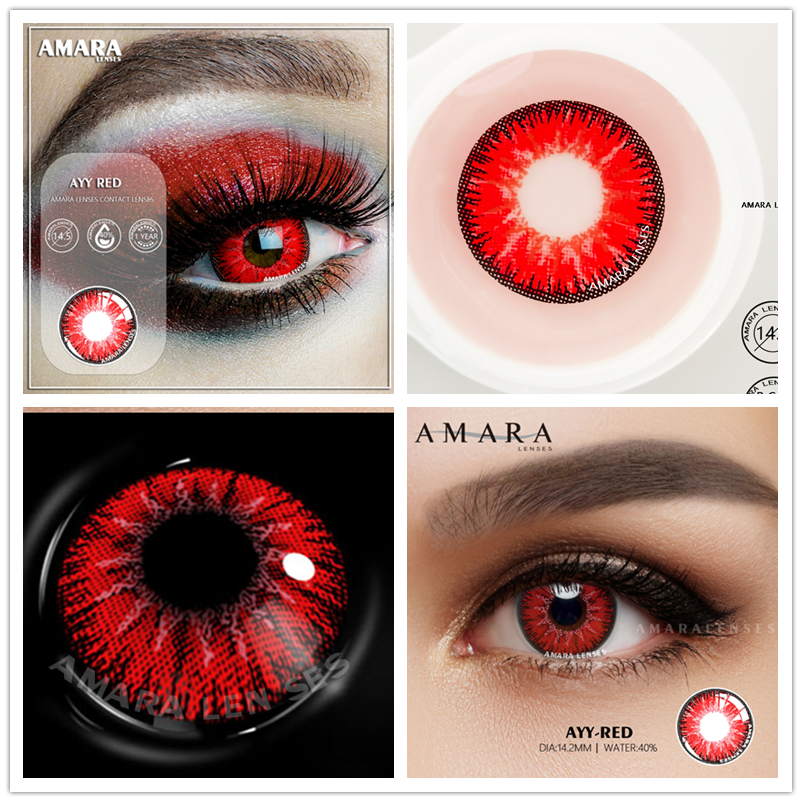 AMARA 2pcsCosplay Anime Eyes Lenses for Eyes AYY Series Makeup Sharingan Beauty Contact Lenses Eye Cosmetic Color Lens Eyes