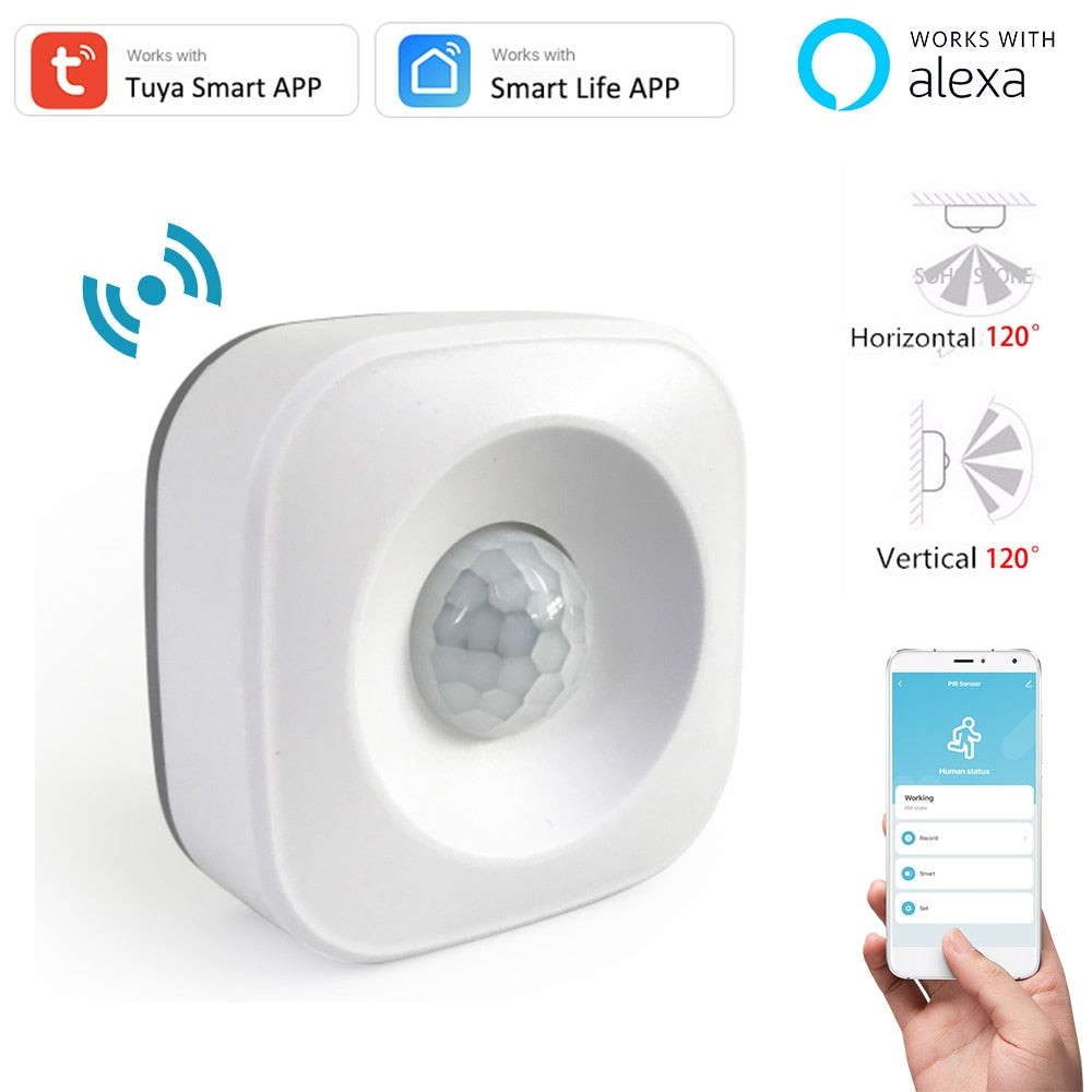 Tuya WIFI PIR Motion Sensor Detector Movement Sensor Smart Life APP Wireless Home Automation System Work with Alexa Routine  Set