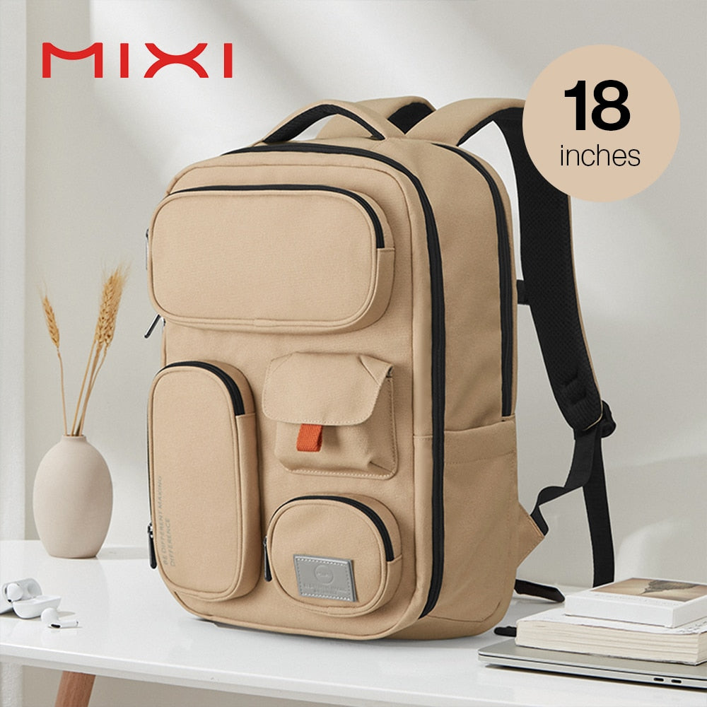 Mixi Outdoor Backpack Women Travel Bag 18 Inch Men Rucksack Waterproof Laptop White Black Blue