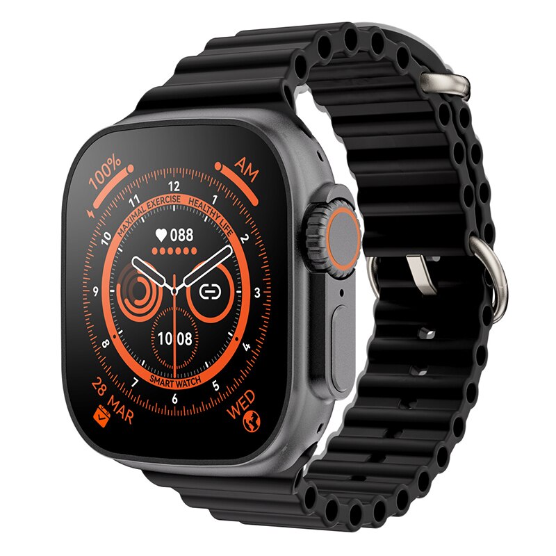 2022 Ultra Smart Watch Series 8 49mm Titanium Alloy Body 2.0" Retina Screen BT Call NFC ECG Ip68 Waterproof Smartwatch Men