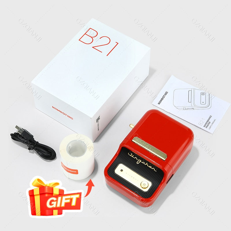 Niimbot B21 Wireless label printer Portable Pocket Label Printer Bluetooth Thermal Label Printer Fast Printing Home Use Office