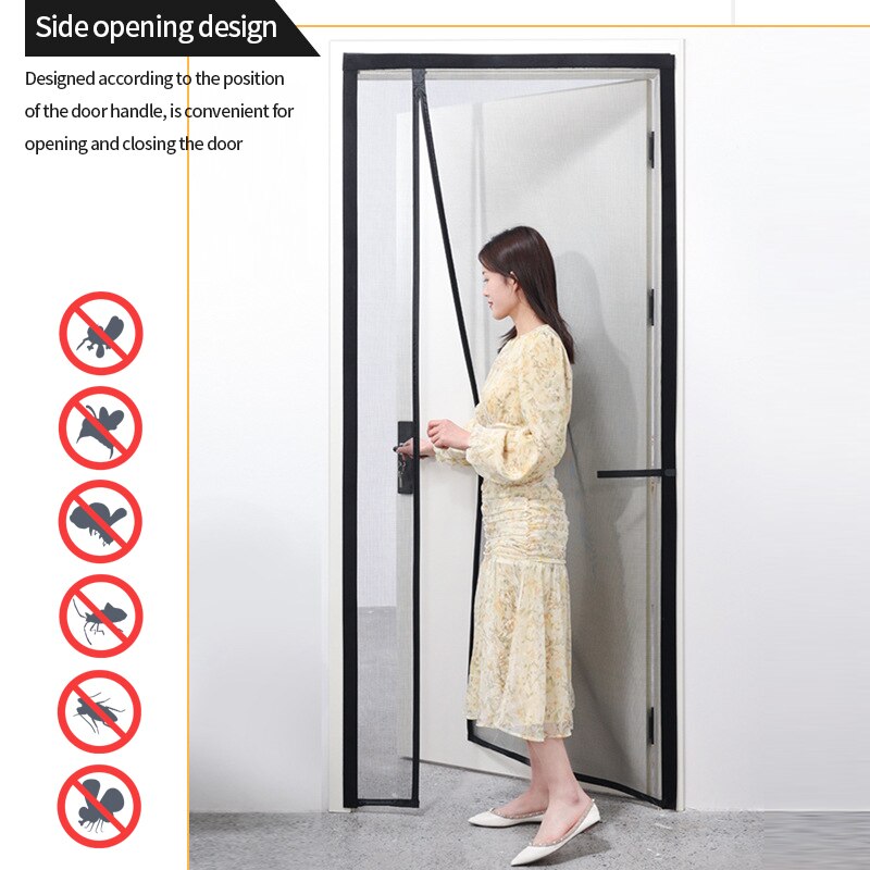 Summer Anti-fly Insect Door Net Automatic Closing Invisible Door Curtain Widening Screen Anti Mosquito Door Curtain for Kitchen