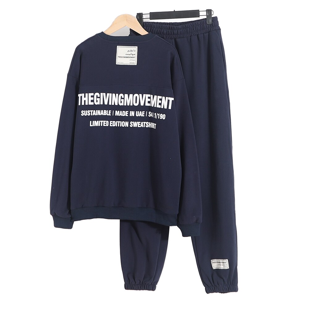 Women Long Sleeve Crew Neck Sweatshirt+Jogger Sports Casual Pants Female Clothing Couple Outfit Streetwear Sportswear Fashion