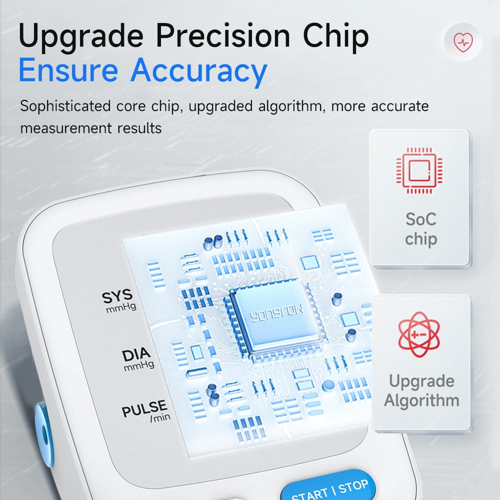 Yongrow Portable Digital Upper Arm Blood Pressure Monitor Measurement Tool Portable LCD Digital 1 Pcs Tonometer Sphygmomanometer