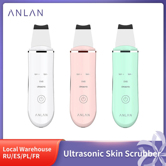 ANLAN Ultrasonic Skin Scrubber Deep Face Cleaning Machine Peeling Shovel Facial Pore Cleaner Face Skin Scrubber Lift Machine