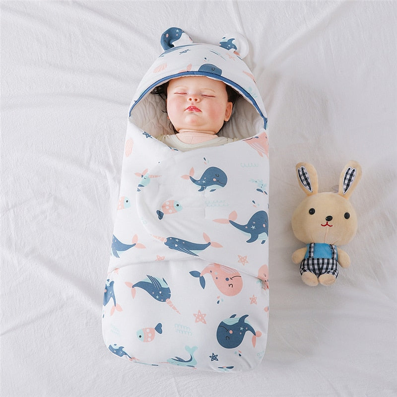 Winter Newborn Baby Wrap Blankets Cotton Cartoon Baby Sleeping Bags Envelope For Newborn Sleep Sack Thick Cocoon for Baby 0-6M