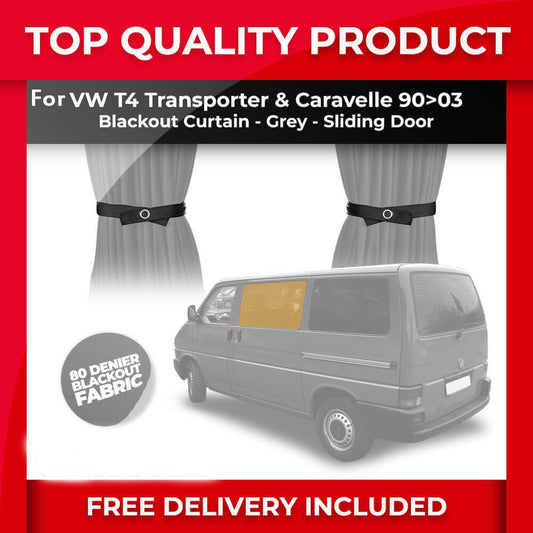 Window Shade For VW T4 Transporter Caravelle 1990-2003 Tailored Blackout Curtain 80 Denier Fabric Centre Sliding Door Window