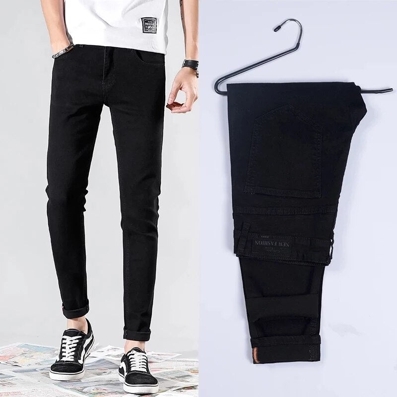 2022 New Men Stretch Skinny Jeans Fashion Casual Slim Fit Denim Trousers White Pants Male Brand Clothes Size 28-36