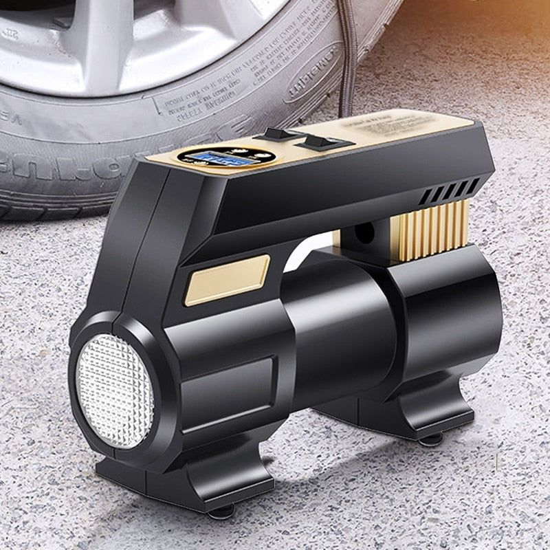 Portable Car Air Pump Electric Tire Inflator Pump 12V Digital Air Compressor Auto Tyre Pumb for Automobile Motorcycle Bicycle