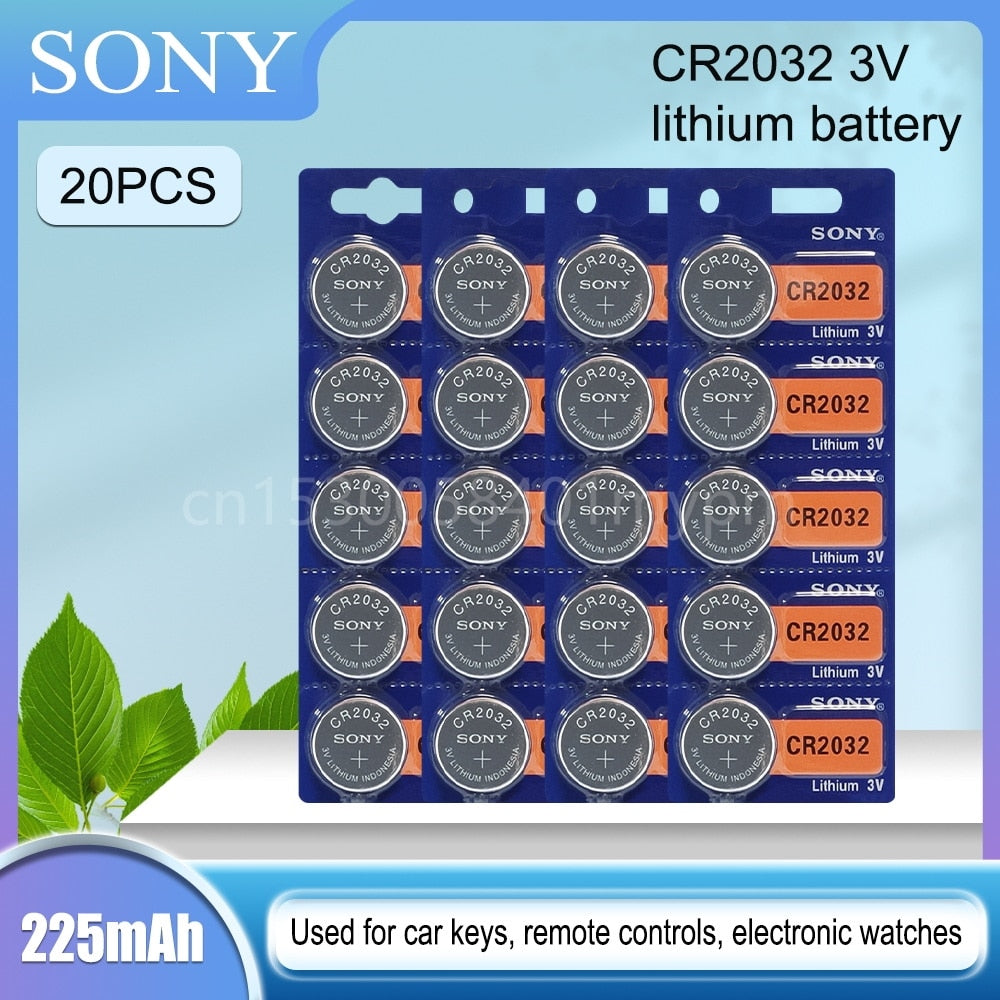 SONY Original CR2032 3V Lithium Batteries for Watch Car Keys Calculator Clock Computer DL2032 ECR2032 BR2032 Button Cell