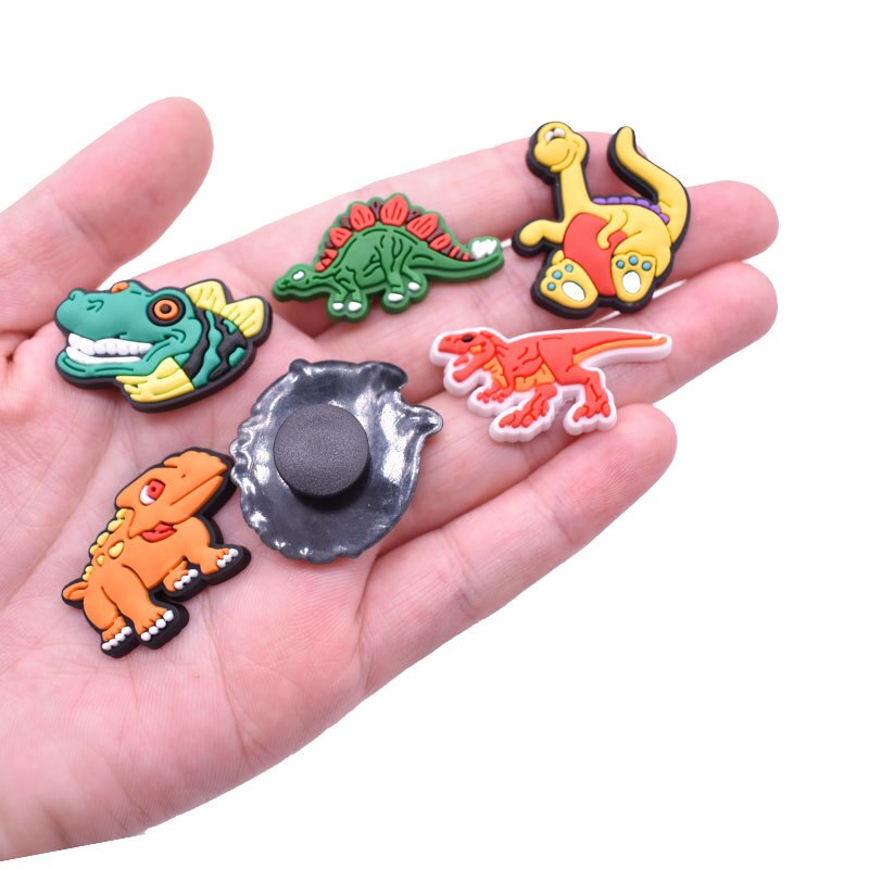 Single Sale PVC croc shoes charms dinosaur cartoon Accessories jibz for croc clogs shoe Decorations man kids gifts