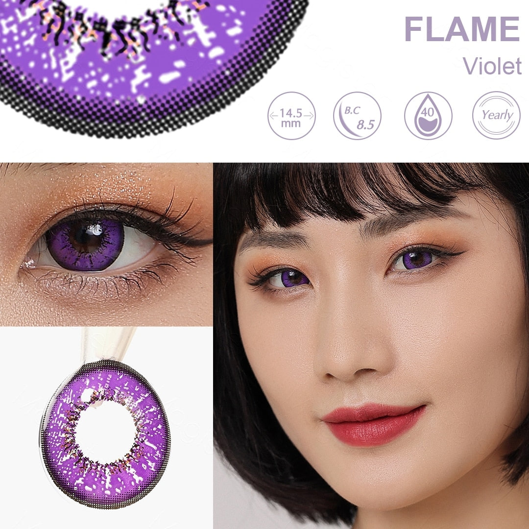 1pair(2pcs) Color Contact Lenses For Eyes Anime Cosplay Colored Lenses Blue Red Multicolored Lenses Contact Lens Beauty Pupils