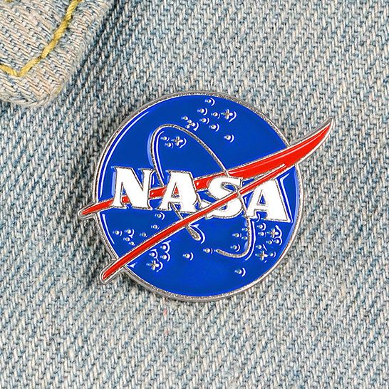 Space Enemal Lapel Pin Brooch Clothes Bag Hat Shirt Badge Jewelry Gifts for Women Girl Kids White Plated