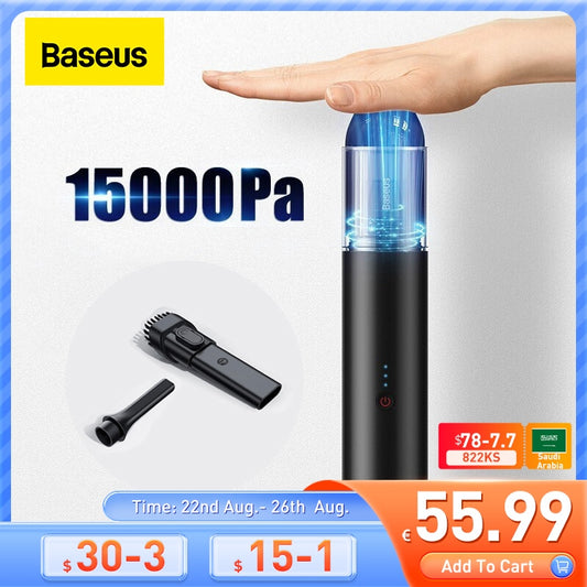 Baseus Portable Handheld Vacuum Cleaner 135W 15000Pa Strong Suction Car Handy Vacuum Cleaner Robot Smart Home For Car & HOME