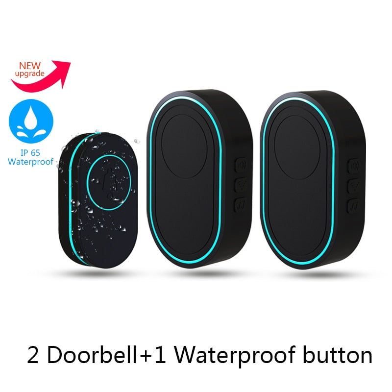 Outdoor 433MHz Wireless IP65 Waterproof Doorbell LED Light Night Vision  38 Songs Welcome Smart Home Door Bell Security